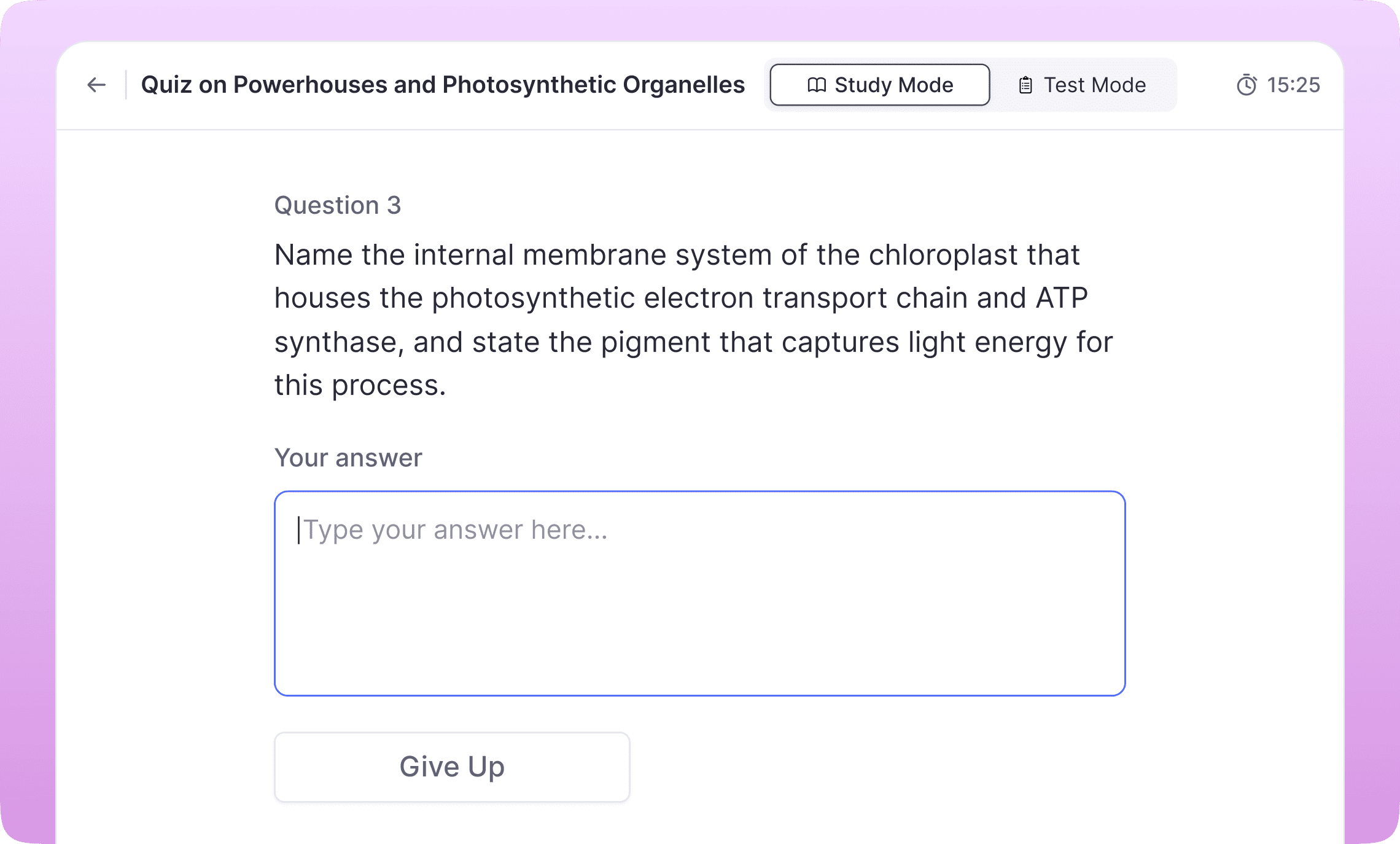 Multiple choice and free response quiz question types