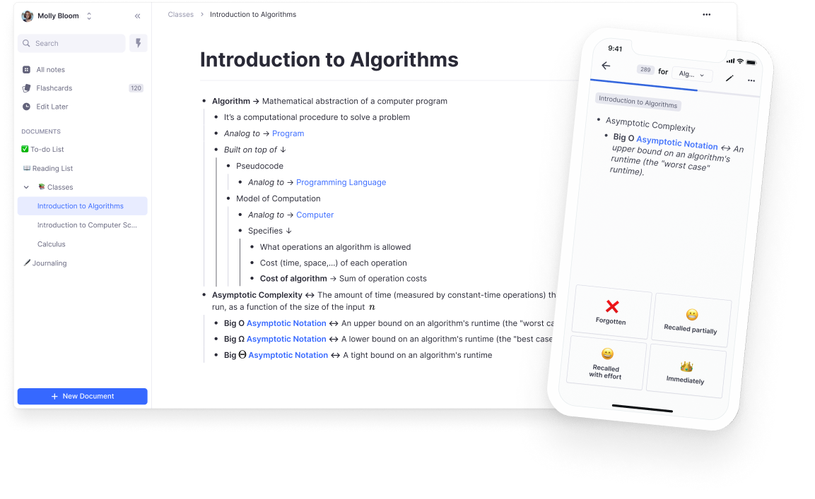 RemNote desktop application interface